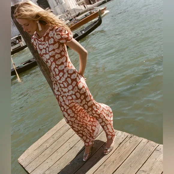 DOEN ALNA DRESS IN ROUGE FLEURS D'ANEMONE, new without tags, never worn. - Picture 2 of 16